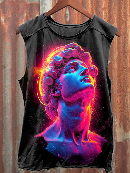 Fantasy Graffiti Print Casual Cotton Tank Top