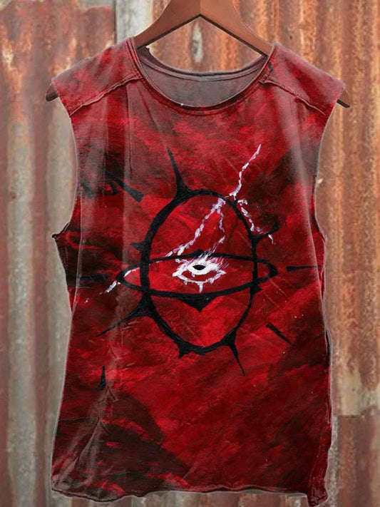 Fantasy Eyes Printed Casual Cotton Tank Top