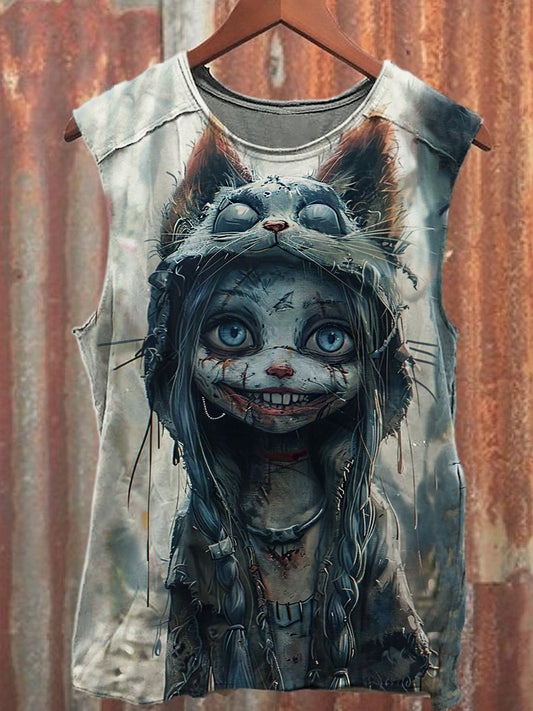 Men's Casual Catwoman Printed Tank Top
