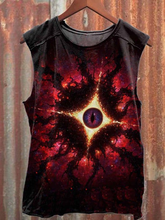 Fantasy Eyes Printed Casual Cotton Tank Top