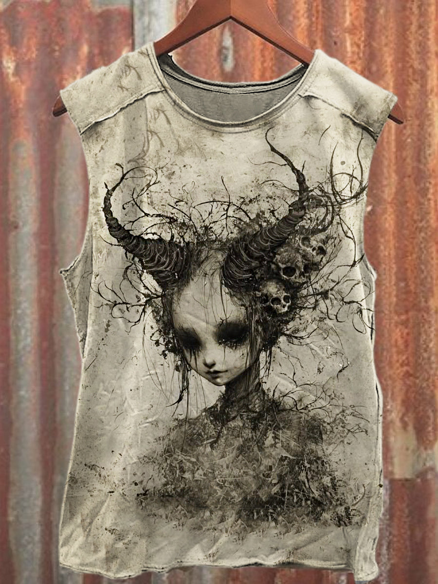 Men's Casual Demon Printed Tank Top