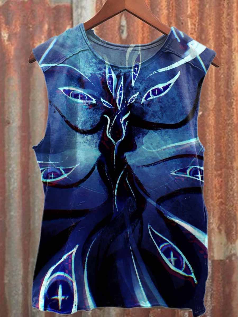 Vintage Printed Casual Cotton Tank Top