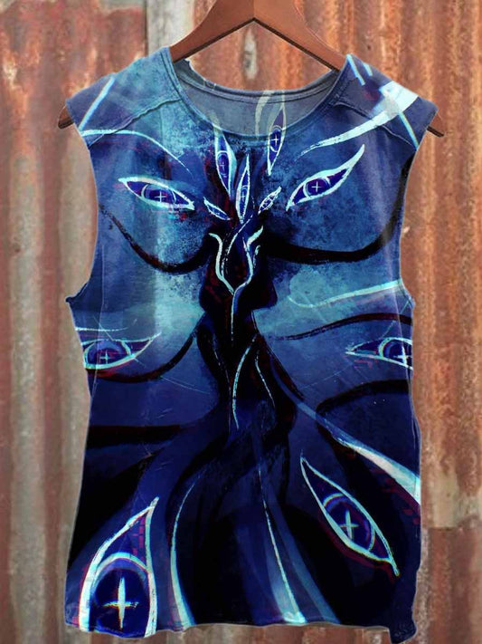 Vintage Printed Casual Cotton Tank Top