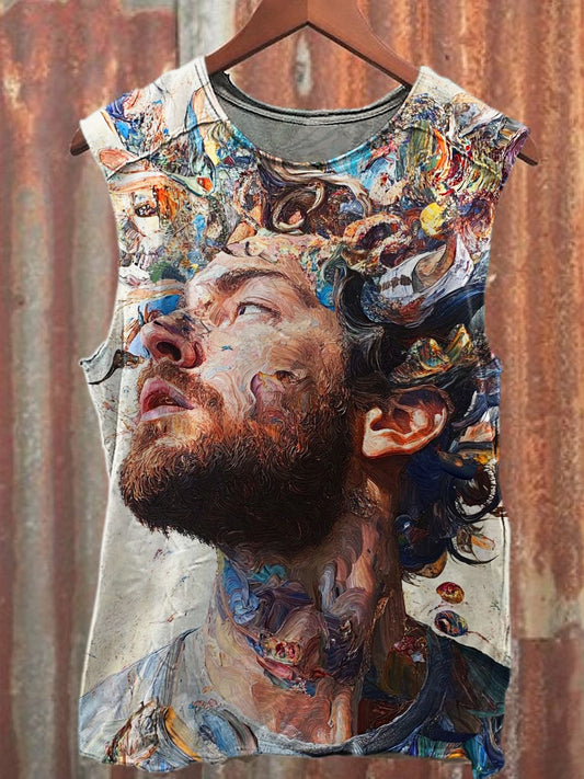 Men's Casual illustration Printed Tank Top