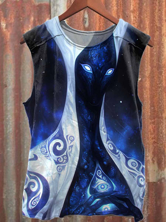 Vintage Printed Casual Cotton Tank Top