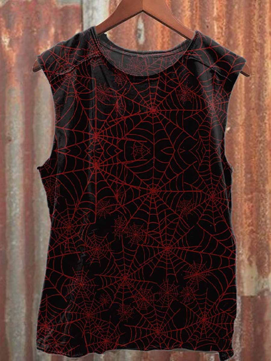 Retro Graffiti Print Casual Cotton Tank Top