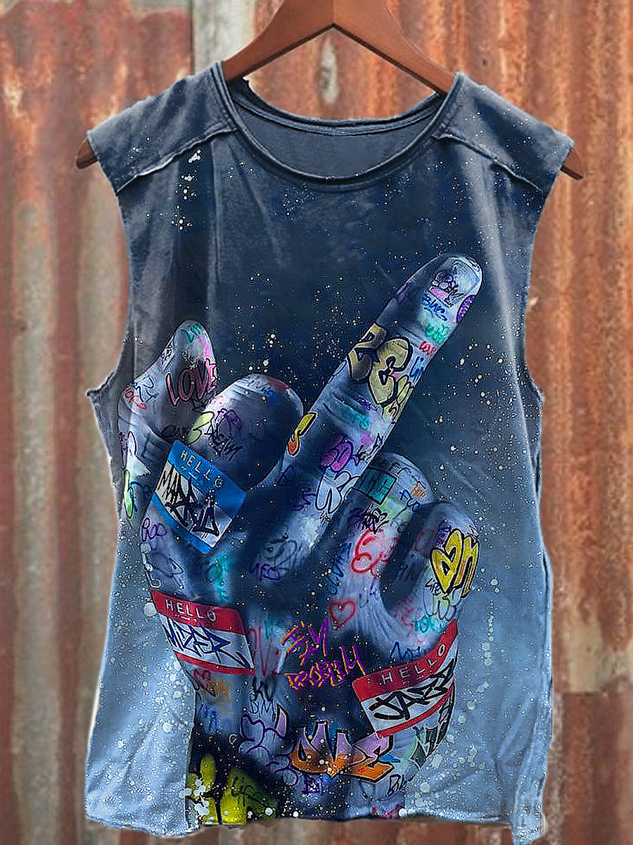 Men's Casual Fuck Printed Tank Top