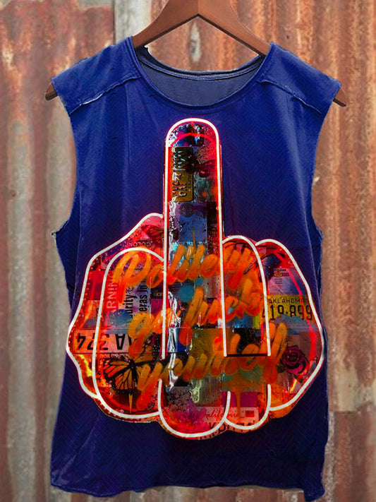 Men's Casual Fuck Printed Tank Top