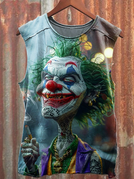 Men's Casual Funny Joker Printed Tank Top