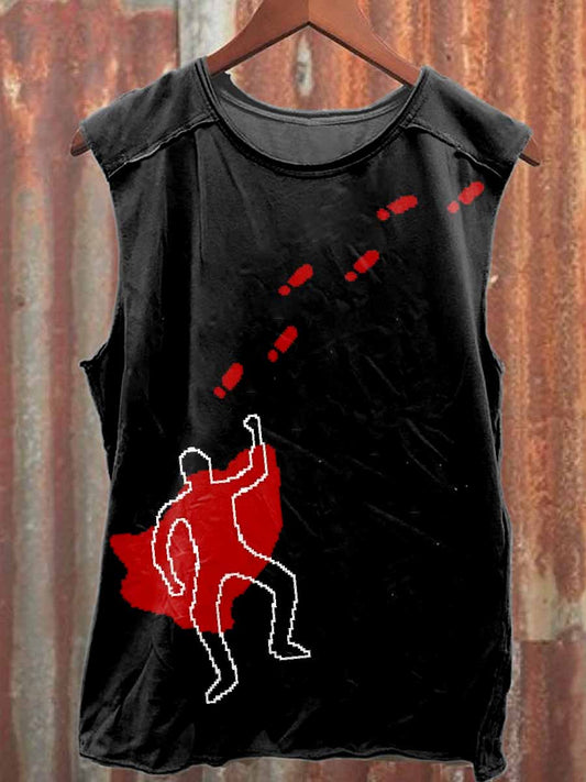 Crime Investigator Printed Casual Cotton Tank Top