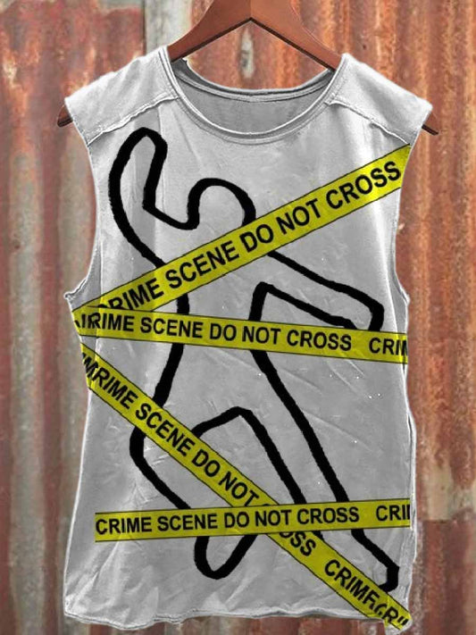 Crime Investigator Printed Casual Cotton Tank Top