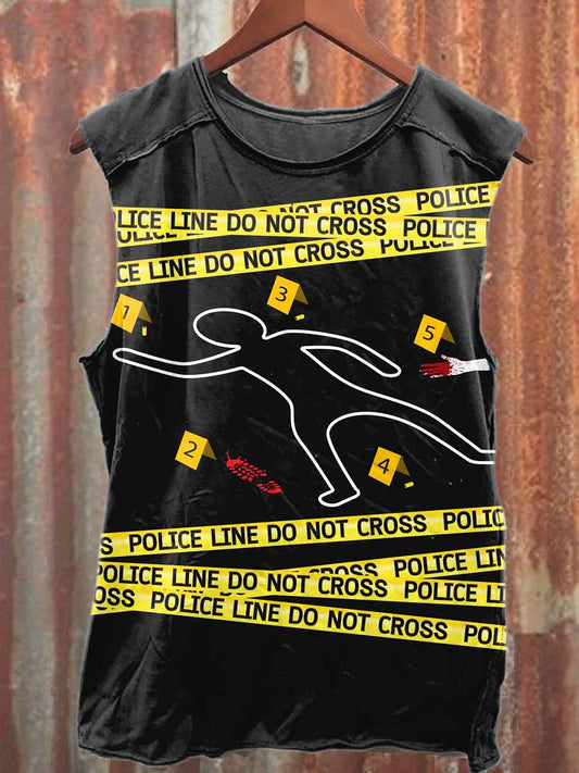 Crime Investigator Printed Casual Cotton Tank Top