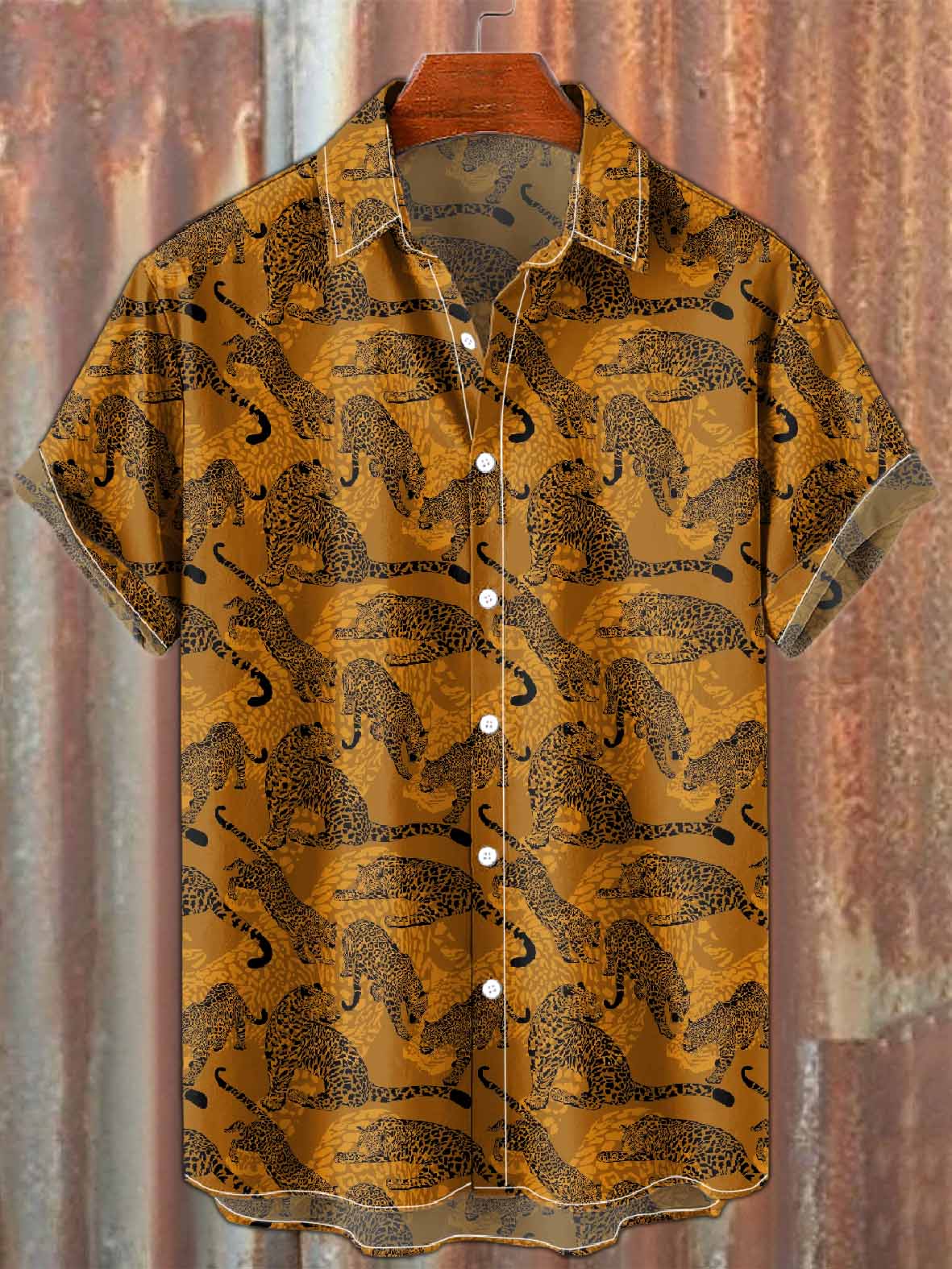 Retro Tiger Print Casual Shirt
