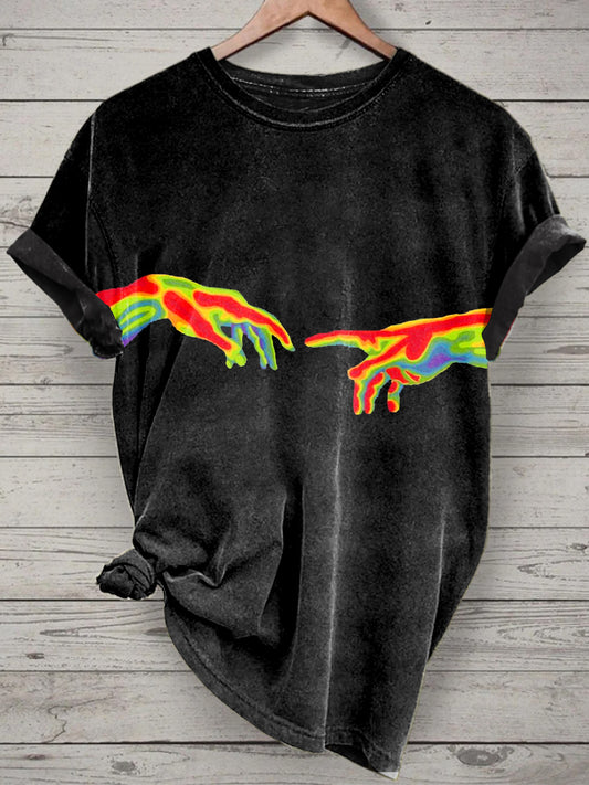 Unisex Psychedelic Printed Vintage Fashion Loose Short Sleeve T-Shirt