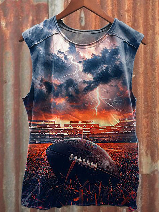 Men's Casual Rugby Printed Tank Top
