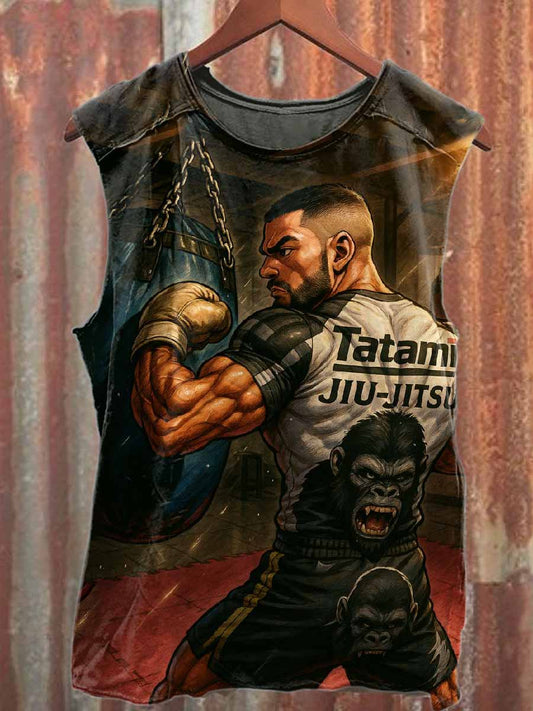 Vintage Boxing Casual Cotton Tank Top
