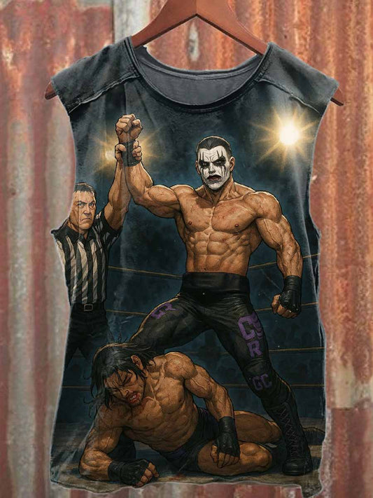 Vintage Wrestling Casual Cotton Tank Top