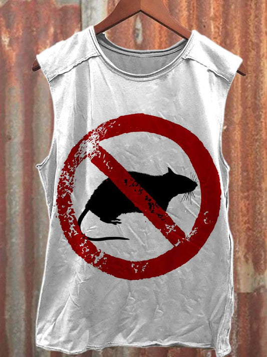 Retro Graffiti Print Casual Cotton Tank Top