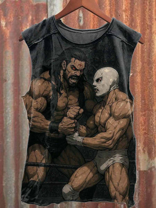 Vintage Wrestling Casual Cotton Tank Top