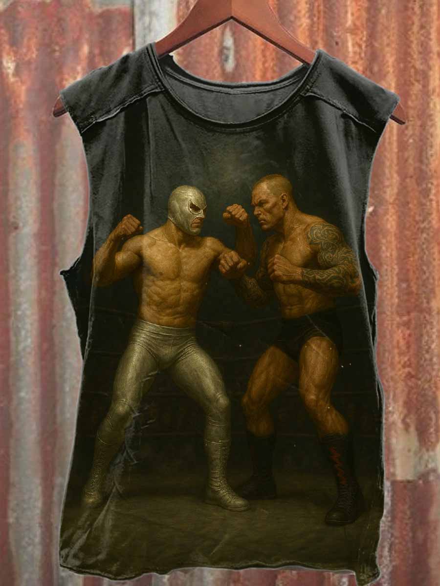 Vintage Wrestling Casual Cotton Tank Top