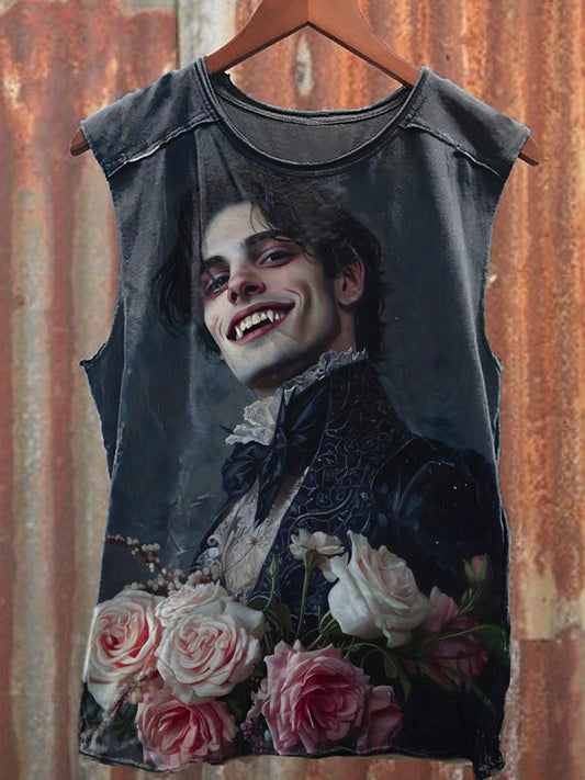 Men's Casual Vampire Printed Tank Top