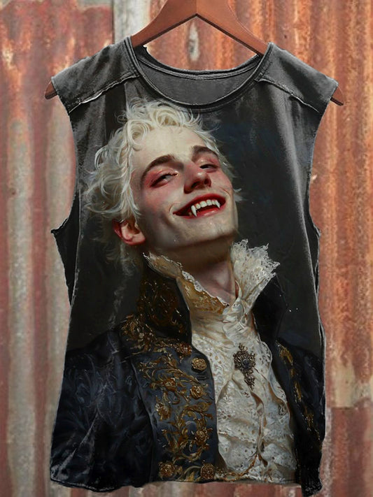Men's Casual Vampire Printed Tank Top