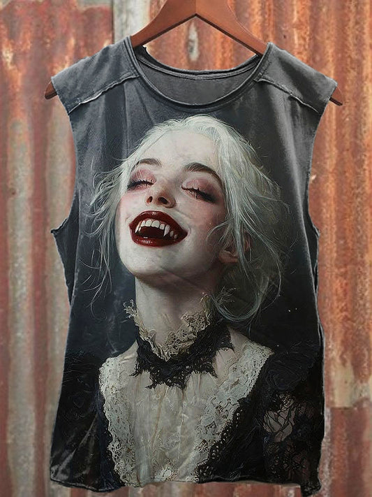 Men's Casual Vampire Printed Tank Top
