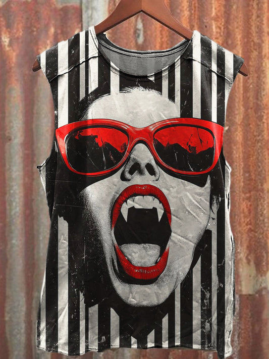Men's Casual Vampire Printed Tank Top