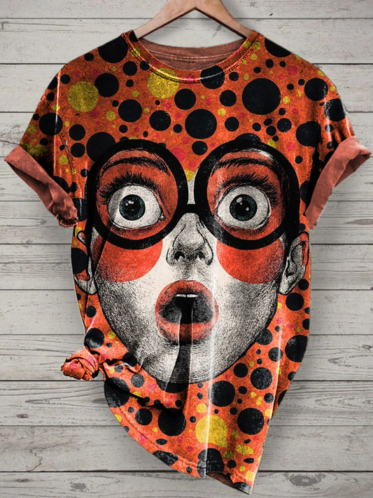 Unisex Pop Art Printed Vintage Fashion Loose Short Sleeve T-Shirt