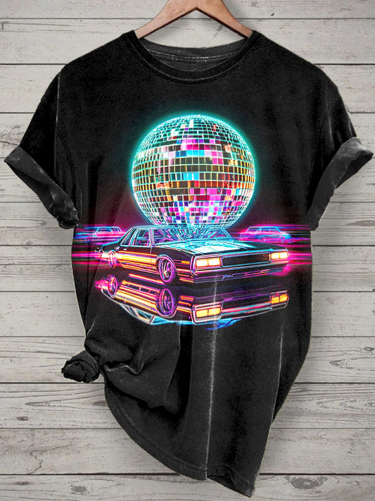 Unisex Liquid Light Show Printed Vintage Fashion Loose Short Sleeve T-Shirt