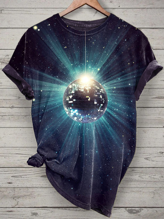 Unisex Liquid Light Show Printed Vintage Fashion Loose Short Sleeve T-Shirt