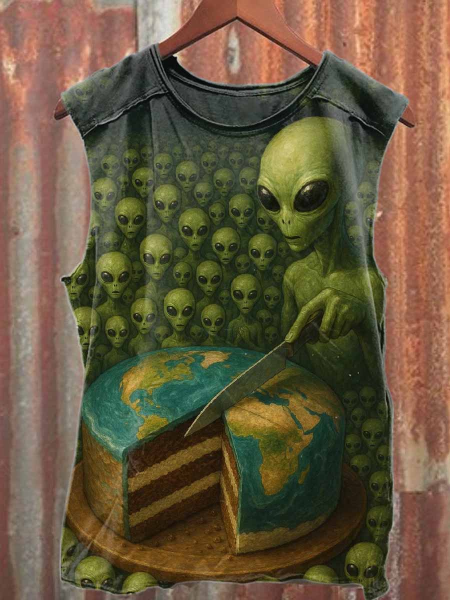 Retro Graffiti Print Casual Cotton Tank Top