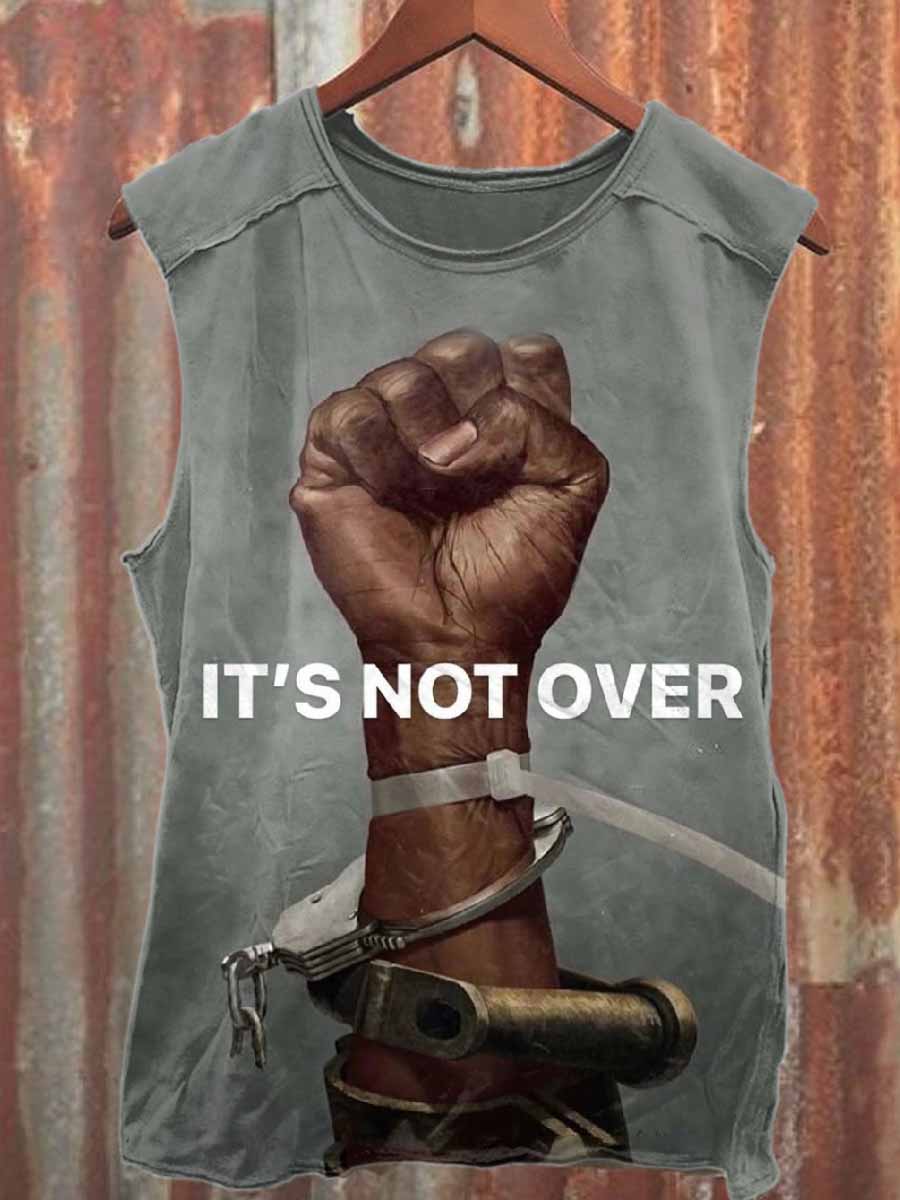 Vintage Printed Casual Cotton Tank Top