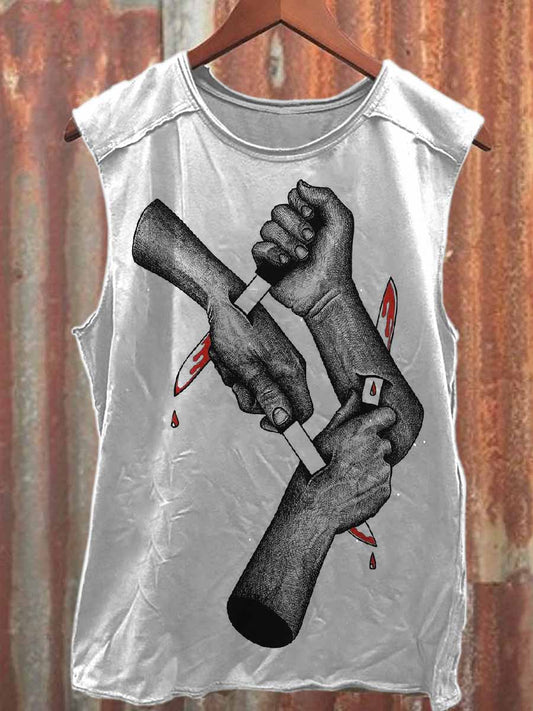 Men's Retro Printed Casual Cotton Tank Top