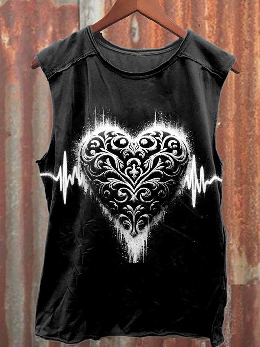 Men's Retro Printed Casual Cotton Tank Top