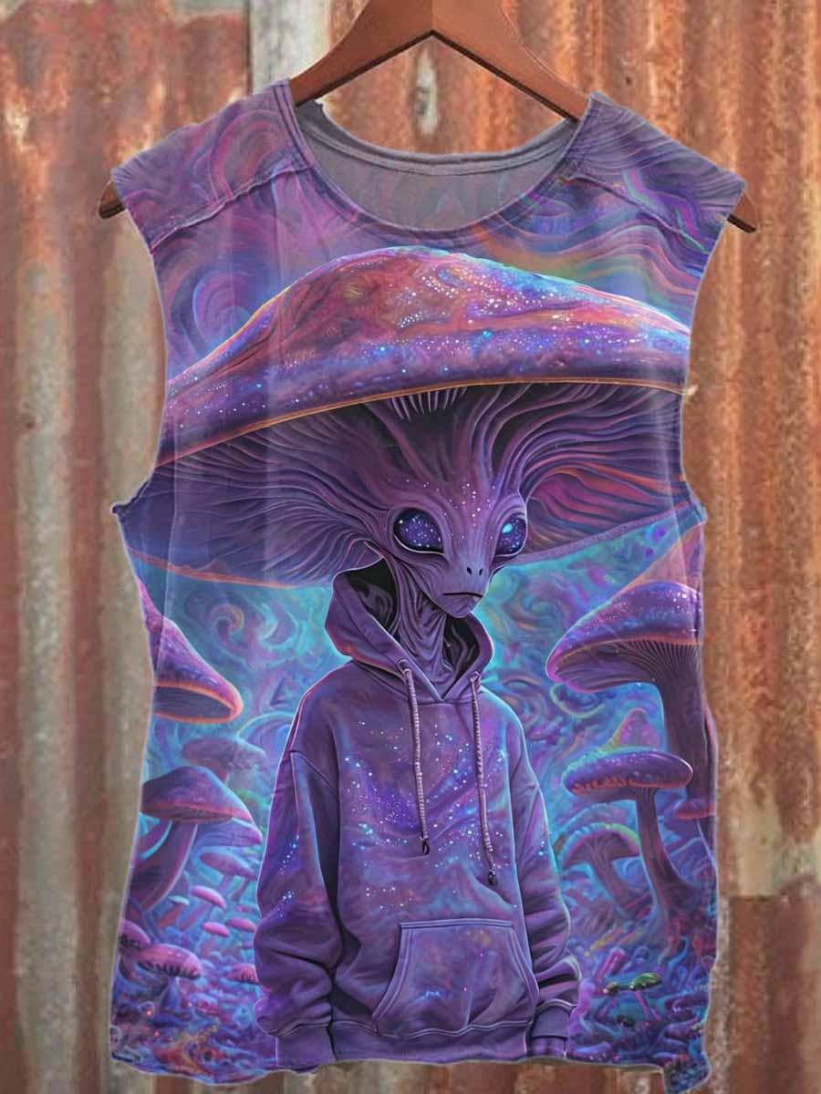 Retro Fantasy World Printed Casual Cotton Tank Top