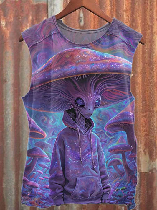 Retro Fantasy World Printed Casual Cotton Tank Top