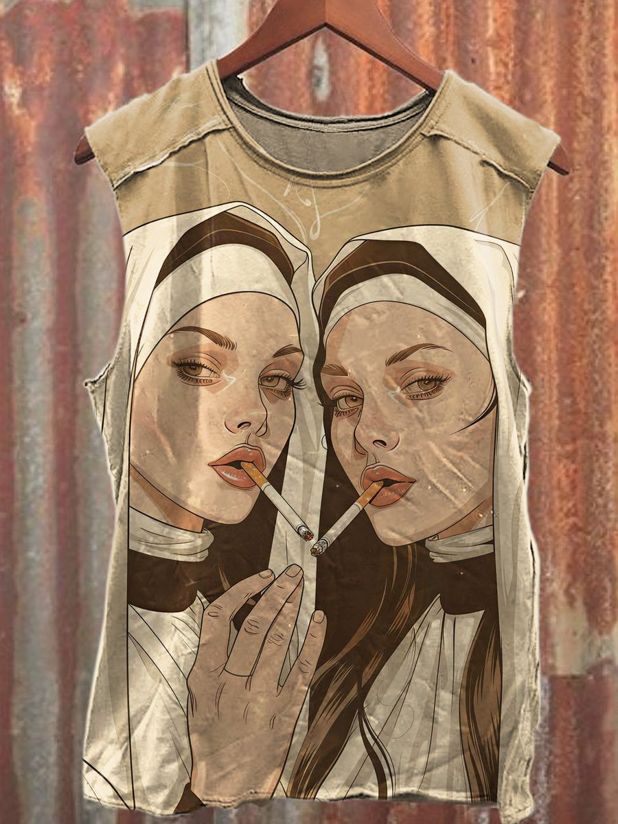 Men's Casual Nun Printed Tank Top