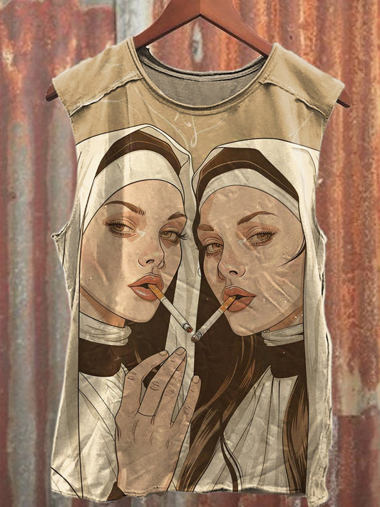Men's Casual Nun Printed Tank Top