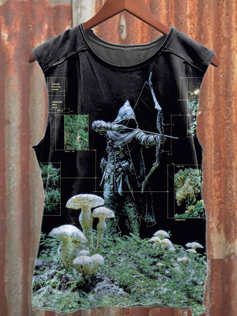 Surreal World Printed Casual Cotton Tank Top