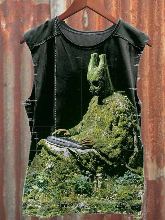 Surreal World Printed Casual Cotton Tank Top
