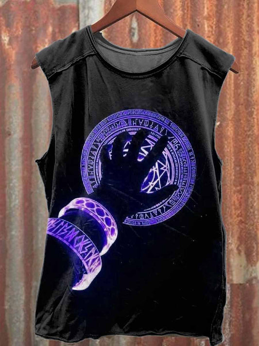 Graffiti Print Casual Cotton Tank Top