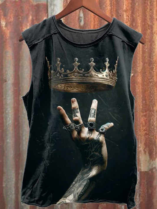 Graffiti Print Casual Cotton Tank Top