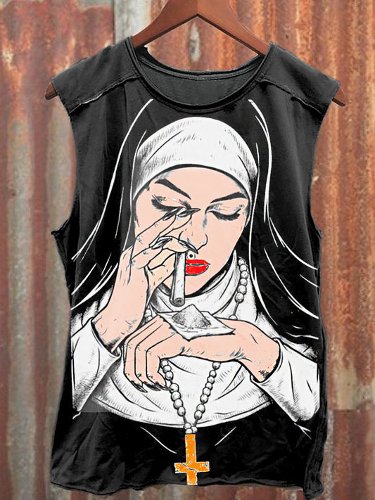 Men's Casual Nun Printed Tank Top