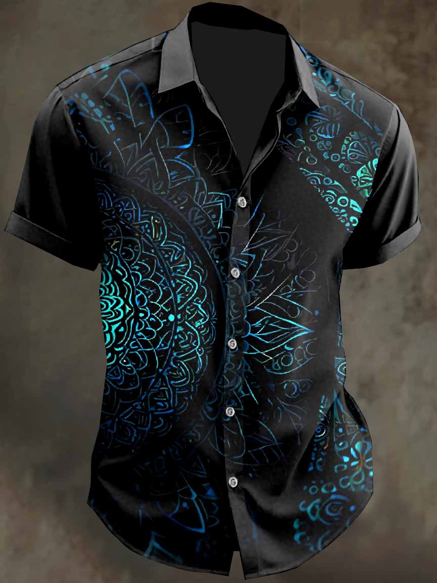 Men's Graffiti Print Casual Cotton Shirt
