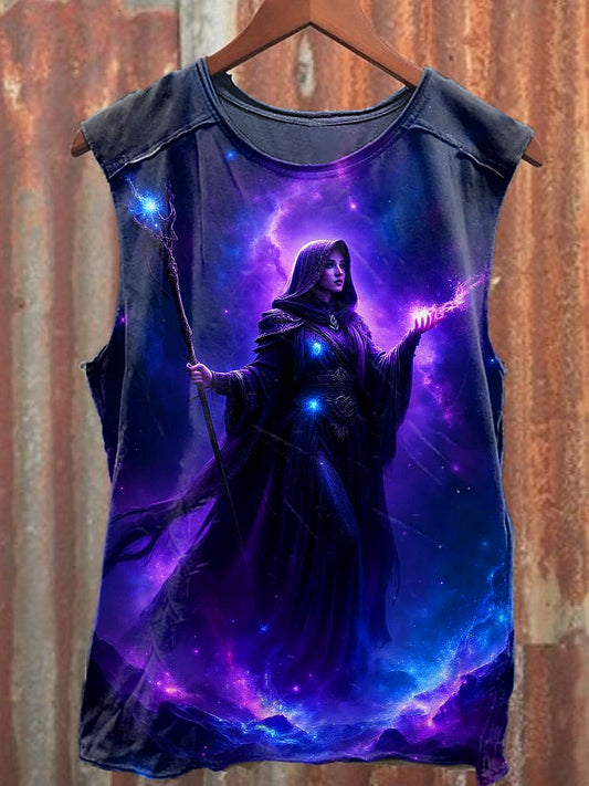 Men's Casual Wizard Printed Tank Top