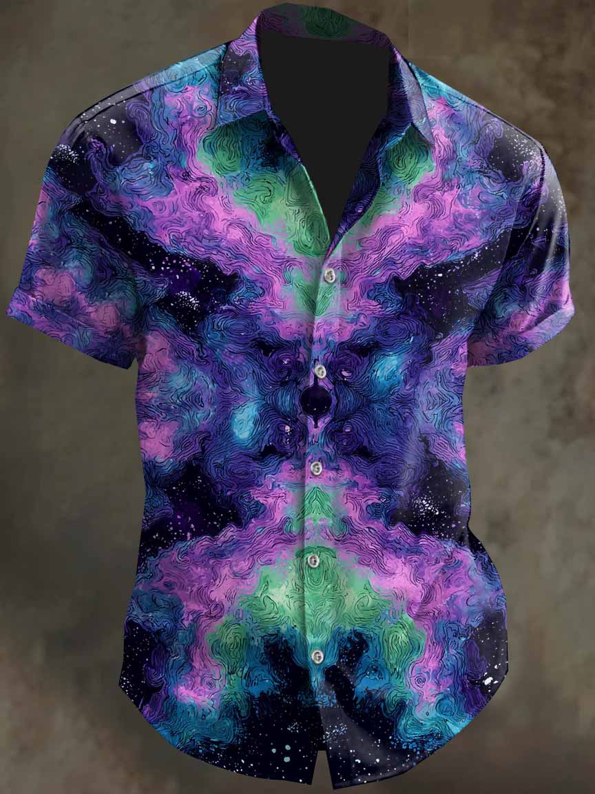 Men's Graffiti Print Casual Cotton Shirt