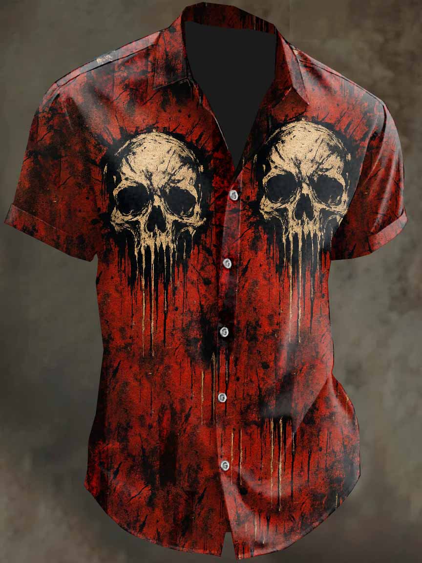Men's Graffiti Print Casual Cotton Shirt