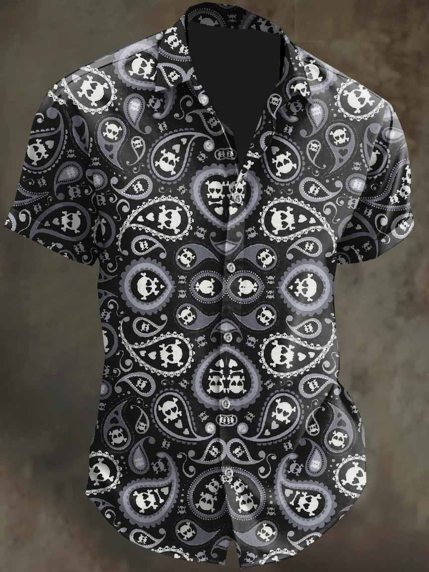 Men's Graffiti Print Casual Cotton Shirt