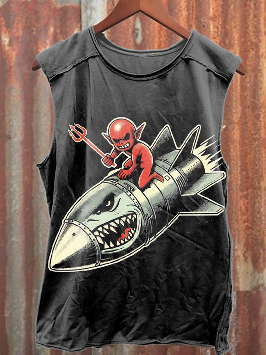 Men's Funny Printed Casual Cotton Tank Top